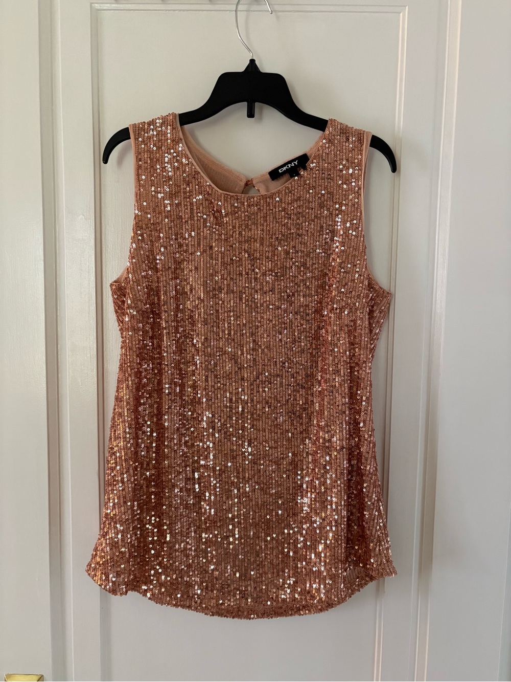 DKNY Rose Gold Sequin Tank Top